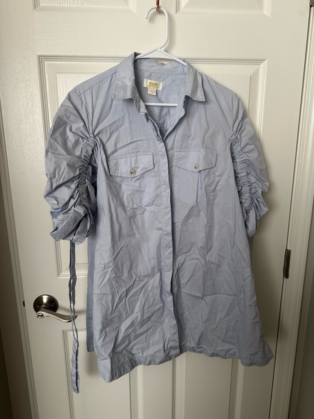 Maeve Light Blue Collared Button-Up Dress